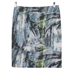 Womens Skirt Size 6 Abstract  Stretchy Blue Green Gray White Black by Tribal